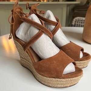 UGG Tan Espadrille Wedge Sandals